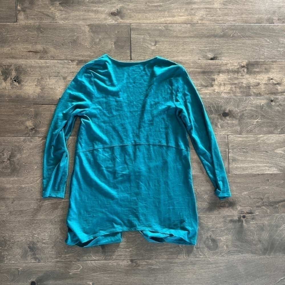 Chicos The Ultimate Tee Open Front Teal Shirt